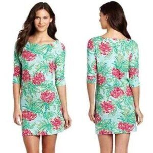 Lilly Pulitzer Cassie Dress Womens Size Small Blue Pineapple Spike The Punch